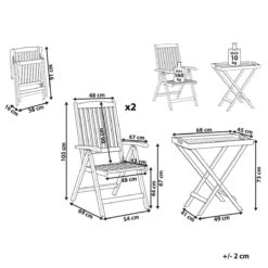 Beliani - AMANTEA - Bistroset Voor 2 - Donkere Houtkleur - Acaciahout -Meubels Voor Thuis 10732304