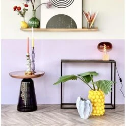 Light & Living Vaas Citroen - Geel - Polystone - 24x33x24cm (BxHxD) -Meubels Voor Thuis 10758568