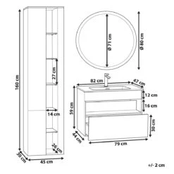 Beliani - FIGUERES - Badkamermeubel - Grijs - MDF 21 Beliani - FIGUERES - Badkamermeubel - Grijs - MDF -Meubels Voor Thuis 10760858