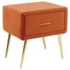 Beliani - FLAYAT - Nachtkastje - Oranje - Fluweel 2 Beliani - FLAYAT - Nachtkastje - Oranje - Fluweel -Meubels Voor Thuis 10768827