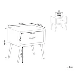 Beliani - FLAYAT - Nachtkastje - Oranje - Fluweel -Meubels Voor Thuis 10768865