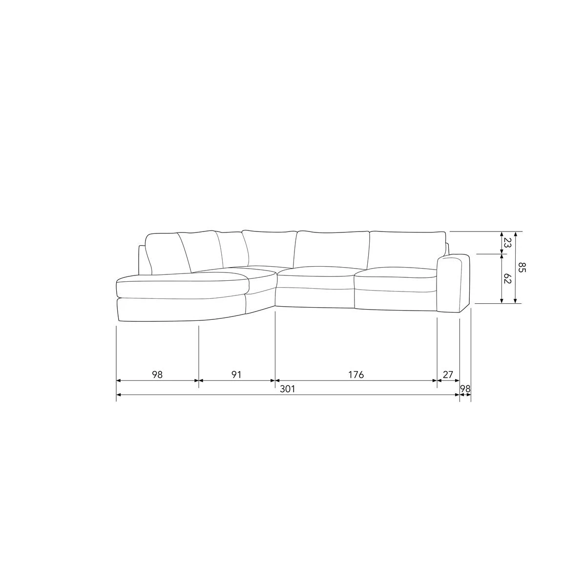 Vtwonen Family Hoekbank Ronding Links - Zand 7 Vtwonen Family Hoekbank Ronding Links - Zand - Afbeelding 5