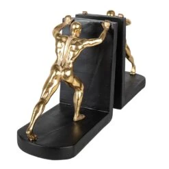 Clayre & Eef Boekensteunen Set Van 2 Mens 33x9x17 Cm Goudkleurig Zwart 7 Clayre & Eef Boekensteunen Set Van 2 Mens 33x9x17 Cm Goudkleurig Zwart -Meubels Voor Thuis 10790829