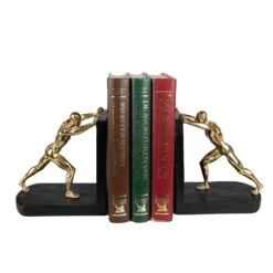 Clayre & Eef Boekensteunen Set Van 2 Mens 33x9x17 Cm Goudkleurig Zwart 8 Clayre & Eef Boekensteunen Set Van 2 Mens 33x9x17 Cm Goudkleurig Zwart -Meubels Voor Thuis 10790833