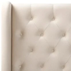 Beliani - FORBACH - Tweepersoonsbed - Beige - 140 X 200 Cm - Fluweel -Meubels Voor Thuis 10793281