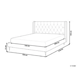 Beliani - FORBACH - Tweepersoonsbed - Beige - 140 X 200 Cm - Fluweel -Meubels Voor Thuis 10793310