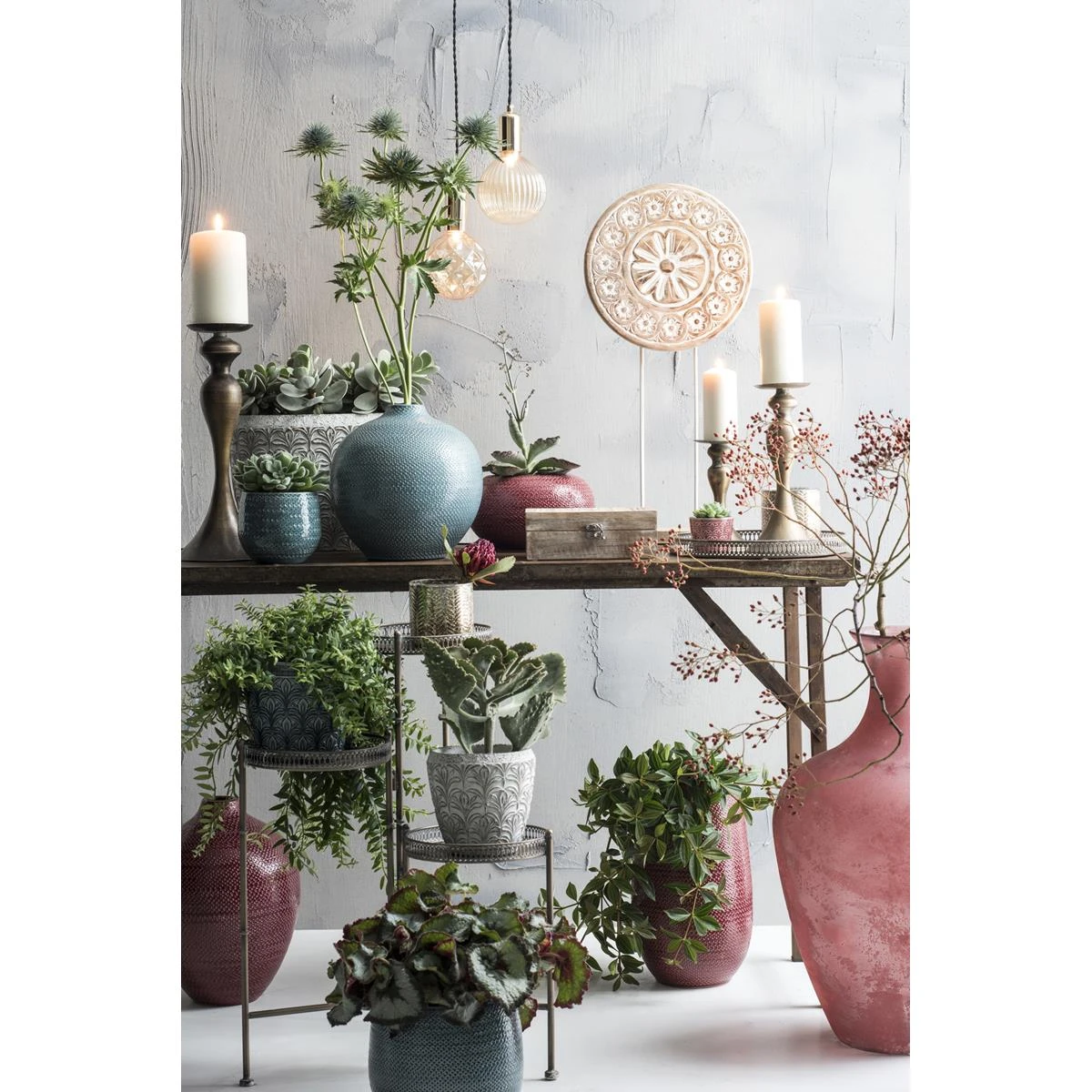 Mica Decorations Begonia Kunstplant - H40 X Ø38 Cm - Rood 4 Mica Decorations Begonia Kunstplant - H40 X Ø38 Cm - Rood - Afbeelding 2