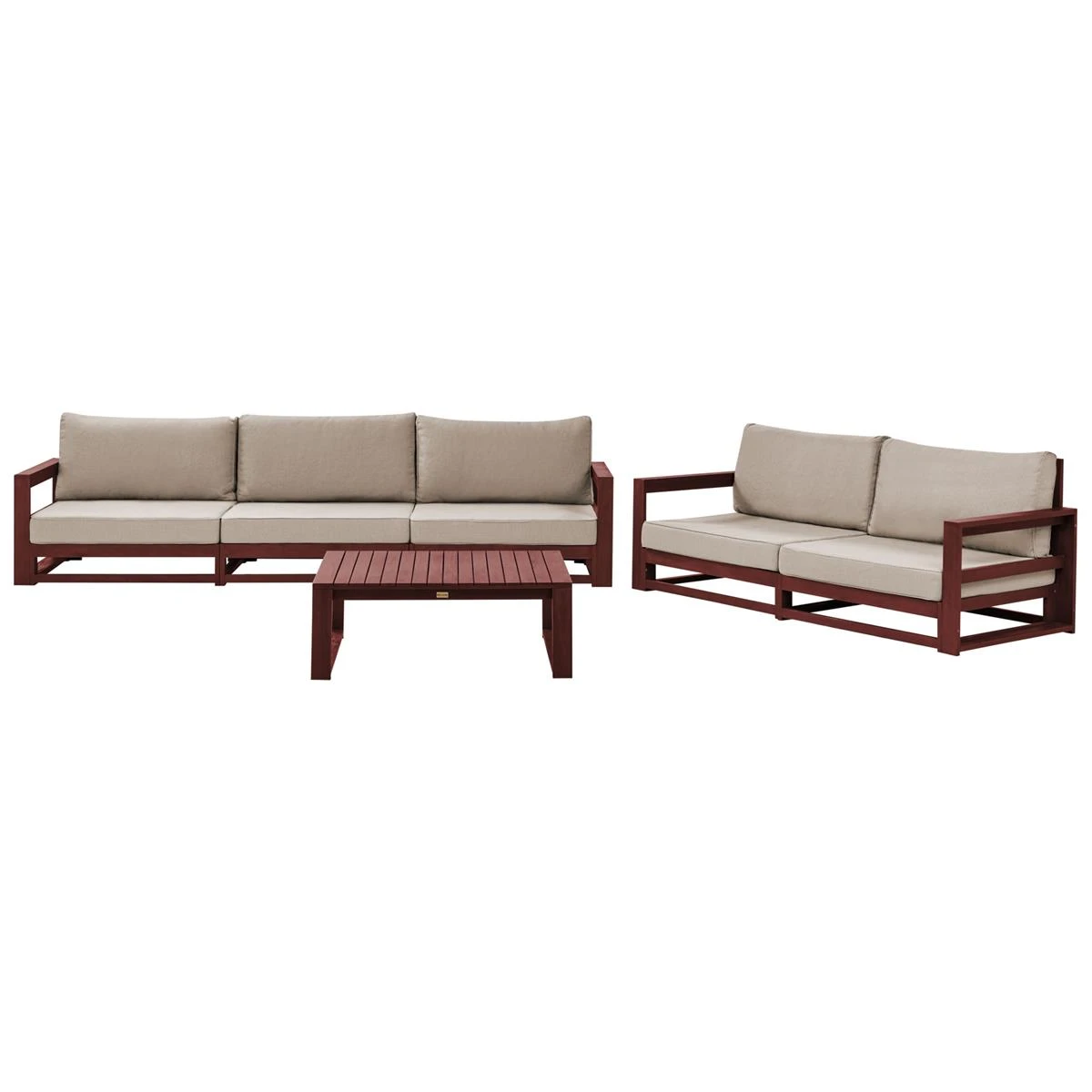 Beliani-TIMOR-Loungeset 5-Mahonie-FSC® Gecertificeerd Acaciahout 3 Beliani-TIMOR-Loungeset 5-Mahonie-FSC® Gecertificeerd Acaciahout