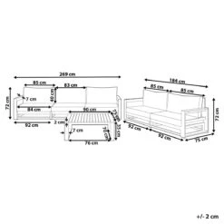Beliani-TIMOR-Loungeset 5-Mahonie-FSC® Gecertificeerd Acaciahout 23 Beliani-TIMOR-Loungeset 5-Mahonie-FSC® Gecertificeerd Acaciahout -Meubels Voor Thuis 10795349