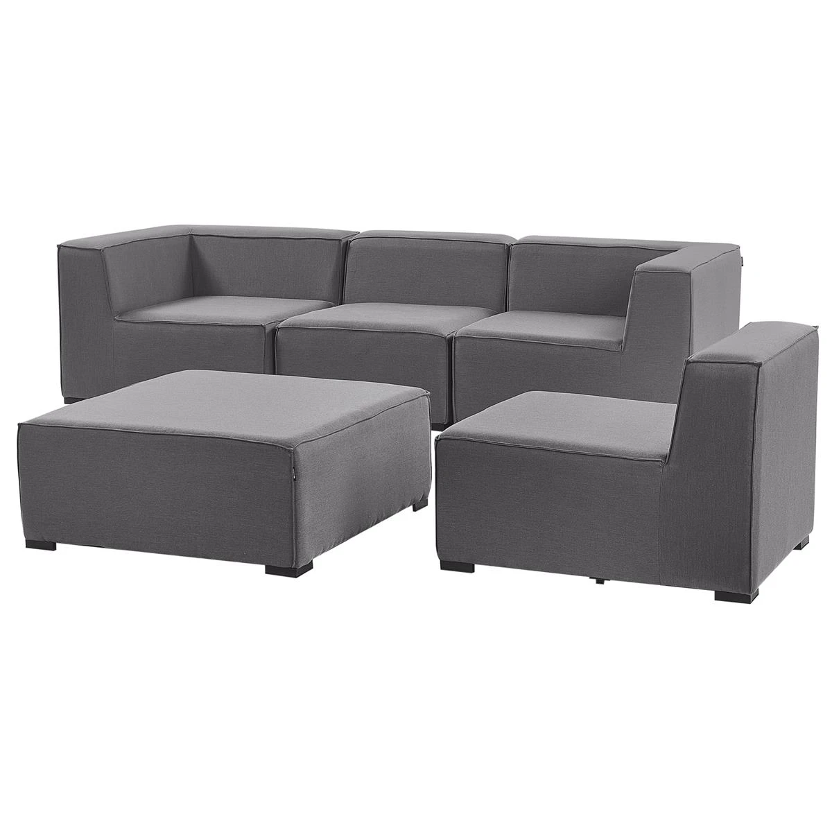 Beliani - AREZZO - Bankenset - Grijs - Polyester 8 Beliani - AREZZO - Bankenset - Grijs - Polyester - Afbeelding 6