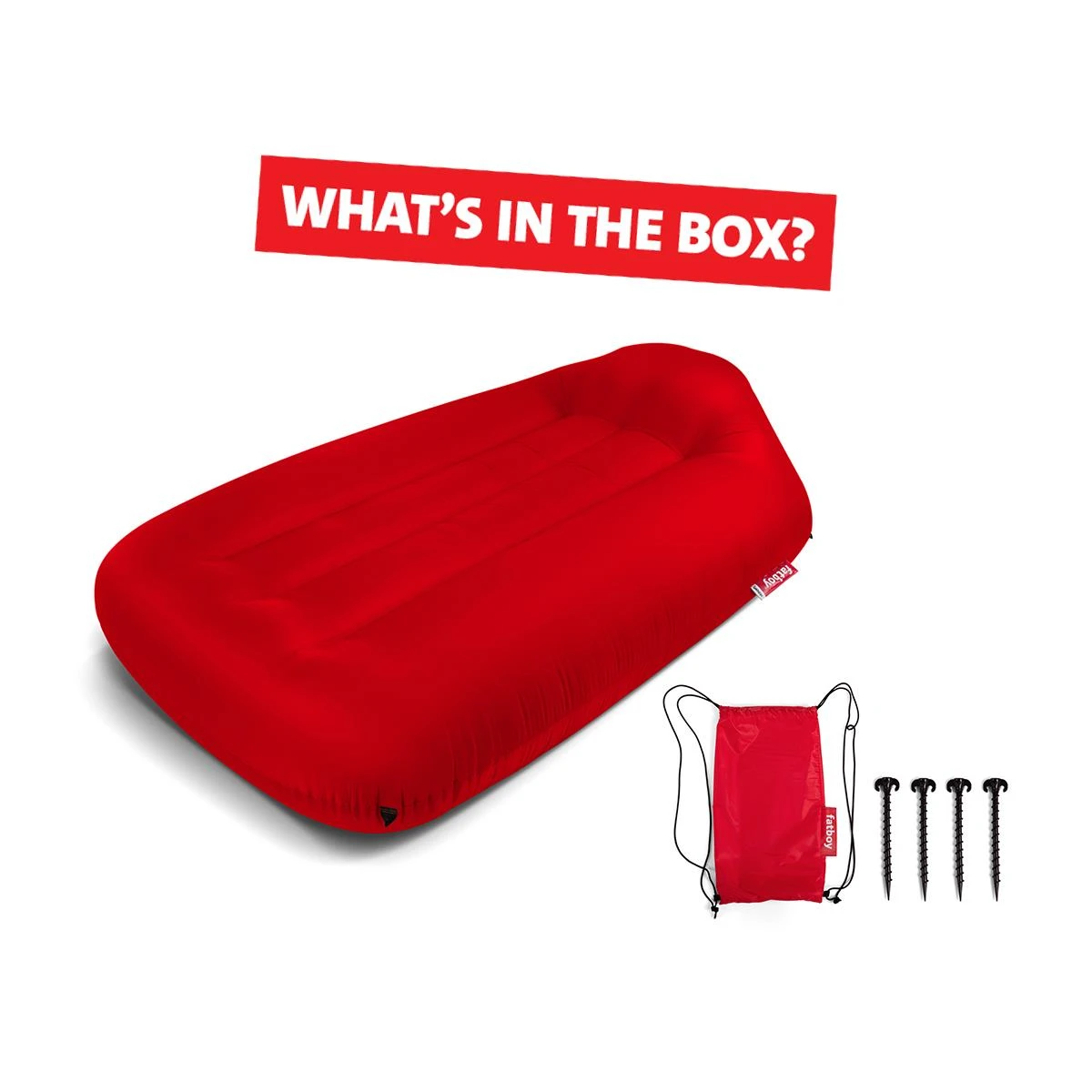 Fatboy Air Lounger - Luchtzak - Oplaasbare Zitzak Lamzac L - Rood 6 Fatboy Air Lounger - Luchtzak - Oplaasbare Zitzak Lamzac L - Rood - Afbeelding 5