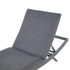 Beliani - AMELIA - Ligstoel - Donkergrijs - Textiel 13 Beliani - AMELIA - Ligstoel - Donkergrijs - Textiel -Meubels Voor Thuis 10819836