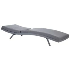 Beliani - AMELIA - Ligstoel - Donkergrijs - Textiel 12 Beliani - AMELIA - Ligstoel - Donkergrijs - Textiel -Meubels Voor Thuis 10819837