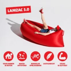 Fatboy Air Lounger - Luchtzak - Oplaasbare Zitzak Lamzac 3.0 - Rood -Meubels Voor Thuis 10824324