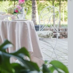 Clayre & Eef Bistroset Bistrotafel Bistrostoel 3-delig Ø 60x70 Wit -Meubels Voor Thuis 10825066