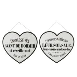 J-Line Plakaat Teksten Engels|Frans Metaal Wit|Zwart Assortiment Va -Meubels Voor Thuis 10834522