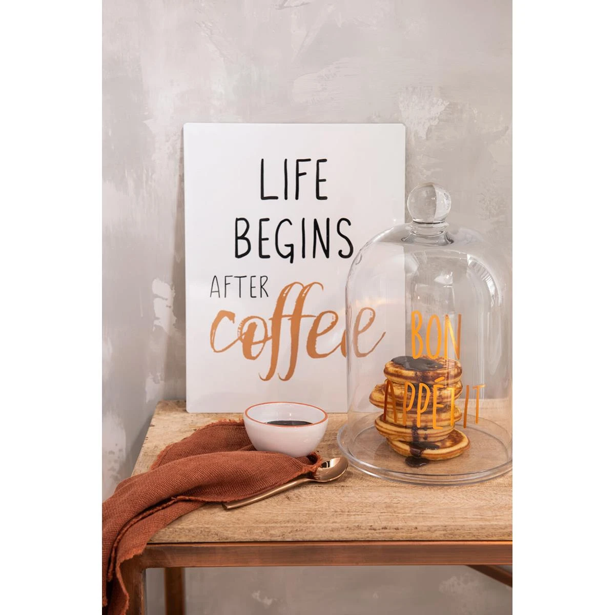 J-Line Stolp Bon Appetit Rond Glas Transparant|Koper 5 J-Line Stolp Bon Appetit Rond Glas Transparant|Koper - Afbeelding 3