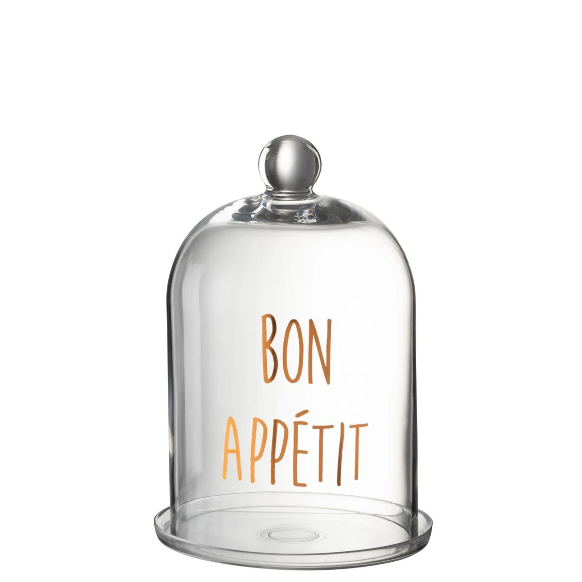 J-Line Stolp Bon Appetit Rond Glas Transparant|Koper 3 J-Line Stolp Bon Appetit Rond Glas Transparant|Koper