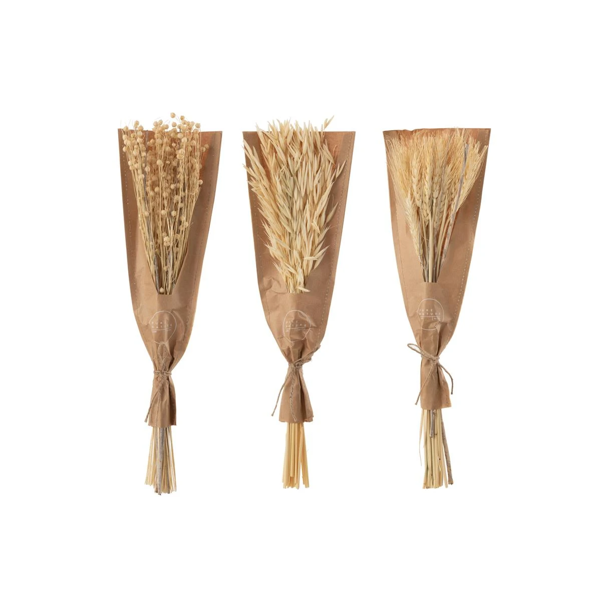 J-Line Bundel Gedroogde Bloemen Naturel Assortiment Van 3 3 J-Line Bundel Gedroogde Bloemen Naturel Assortiment Van 3