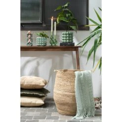 J-Line Plaid Gebreid - Polyester - Lichtgroen - 160 X 130 Cm -Meubels Voor Thuis 10838027