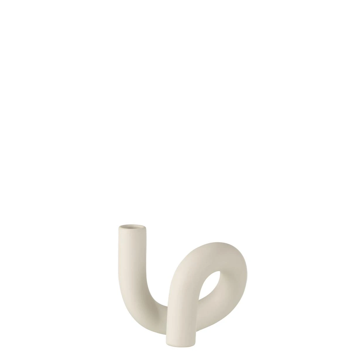 J-Line Kaarsenhouder Torsie 1 Candle Keramiek Wit 3 J-Line Kaarsenhouder Torsie 1 Candle Keramiek Wit