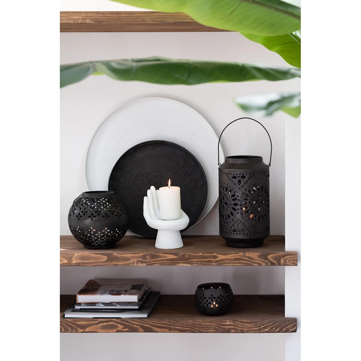 J-Line Plateau Rond Klassiek Ijzer Wit Large 6 J-Line Plateau Rond Klassiek Ijzer Wit Large - Afbeelding 4