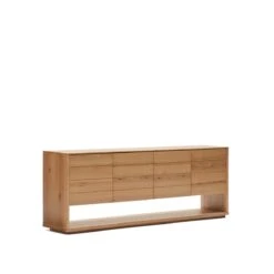 Kave Home - Alguema Dressoir 4 Deuren In Eiken Fineer Met Natuurlijke -Meubels Voor Thuis 10854183