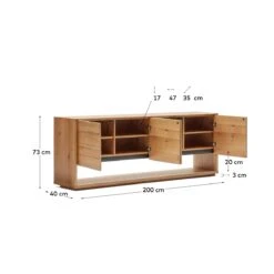 Kave Home - Alguema Dressoir 4 Deuren In Eiken Fineer Met Natuurlijke -Meubels Voor Thuis 10854196