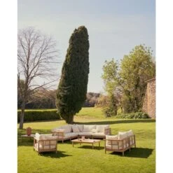 Kave Home - Set Sacova 5-zits Hoekbank En Salontafel In Eucalyptus -Meubels Voor Thuis 10855167