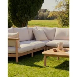 Kave Home - Set Sacova 5-zits Hoekbank En Salontafel In Eucalyptus -Meubels Voor Thuis 10855182