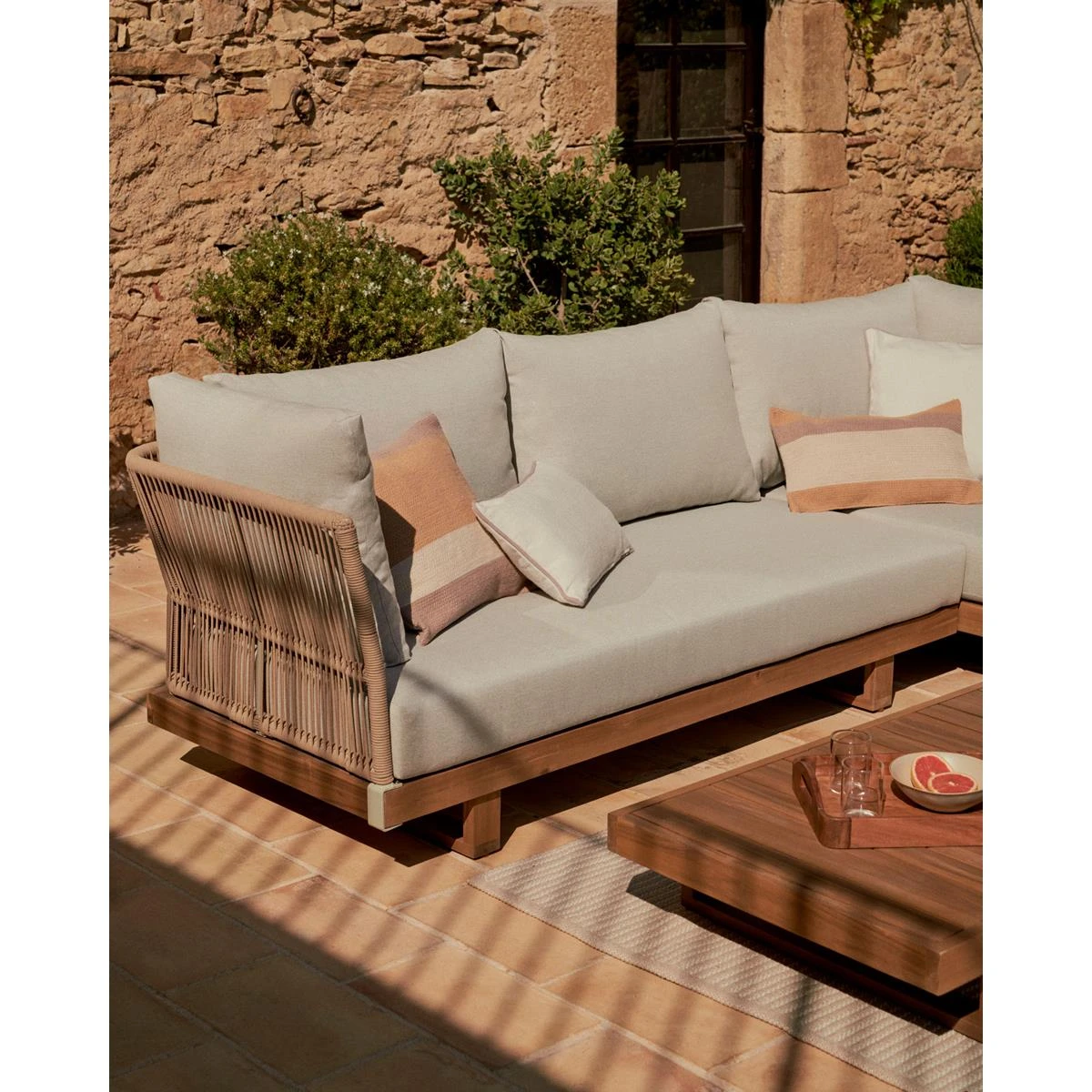 Kave Home - Set Raco Hoekbank 5 Zitsbank En Salontafel In Massief 8 Kave Home - Set Raco Hoekbank 5 Zitsbank En Salontafel In Massief - Afbeelding 6