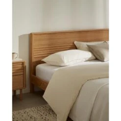 Kave Home - Lenon Bed In Hout En Eikenfineer Voor Matras 160 X 200 Cm -Meubels Voor Thuis 10855596