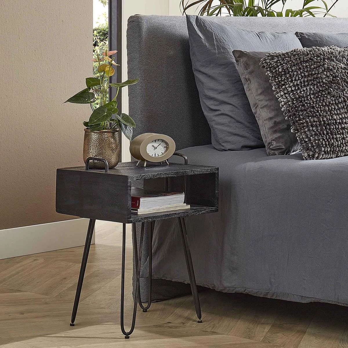 MOOS Yuki Nachtkastje - Acaciahout 4 MOOS Yuki Nachtkastje - Acaciahout - Afbeelding 2