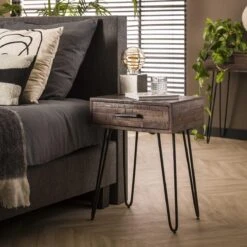 MOOS Abel Nachtkastje - Acaciahout -Meubels Voor Thuis 10861031