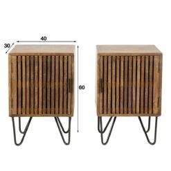 MOOS Teun Nachtkastje Set Van 2 - Mangohout -Meubels Voor Thuis 10861078
