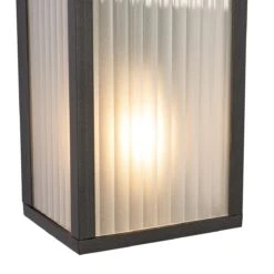 QAZQA Buiten Wandlamp Zwart Met Ribbel Glas 2-lichts IP44 - Charlois 15 QAZQA Buiten Wandlamp Zwart Met Ribbel Glas 2-lichts IP44 - Charlois -Meubels Voor Thuis 10899586