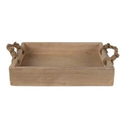 Clayre & Eef Decoratie Dienblad 37x25x7 Cm Bruin Hout Rechthoek