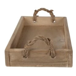 Clayre & Eef Decoratie Dienblad 37x25x7 Cm Bruin Hout Rechthoek -Meubels Voor Thuis 10900624