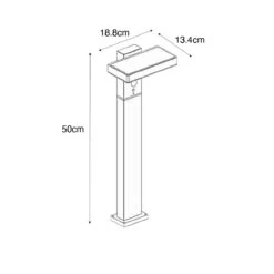 QAZQA Buiten Paaltje Donkergrijs 50 Cm Incl. LED En Dimlicht Op Solar -Meubels Voor Thuis 10913087