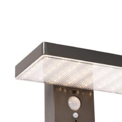 QAZQA Buiten Paaltje Donkergrijs 50 Cm Incl. LED En Dimlicht Op Solar -Meubels Voor Thuis 10913110