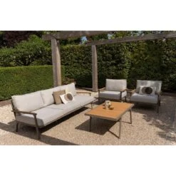 Exotan 3-Zits Tuinbankje Orlando - Aluminium - Champagne - 233x89x75 -Meubels Voor Thuis 10919240