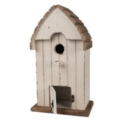 Clayre & Eef Vogelhuis 21x14x38 Cm Beige Bruin Hout Vogelhuisje -Meubels Voor Thuis 10921267