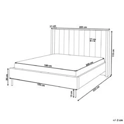 Beliani - VILLETTE - Tweepersoonsbed - Beige - 180 X 200 Cm - Fluweel -Meubels Voor Thuis 10950738