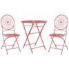 Beliani - SCARIO - Bistro Set - Rood - IJzer -Meubels Voor Thuis 10953534