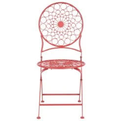 Beliani - SCARIO - Bistro Set - Rood - IJzer -Meubels Voor Thuis 10953537