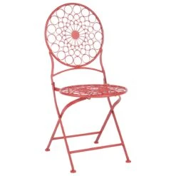 Beliani - SCARIO - Bistro Set - Rood - IJzer -Meubels Voor Thuis 10953543