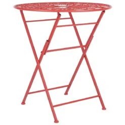 Beliani - SCARIO - Bistro Set - Rood - IJzer -Meubels Voor Thuis 10953554