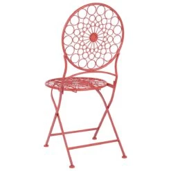 Beliani - SCARIO - Bistro Set - Rood - IJzer -Meubels Voor Thuis 10953568
