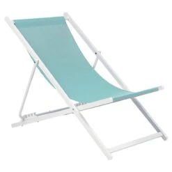 Beliani - LOCRI II - Ligstoel - Blauw|Wit - Synthetisch Materiaal -Meubels Voor Thuis 10957687