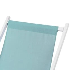 Beliani - LOCRI II - Ligstoel - Blauw|Wit - Synthetisch Materiaal -Meubels Voor Thuis 10957693